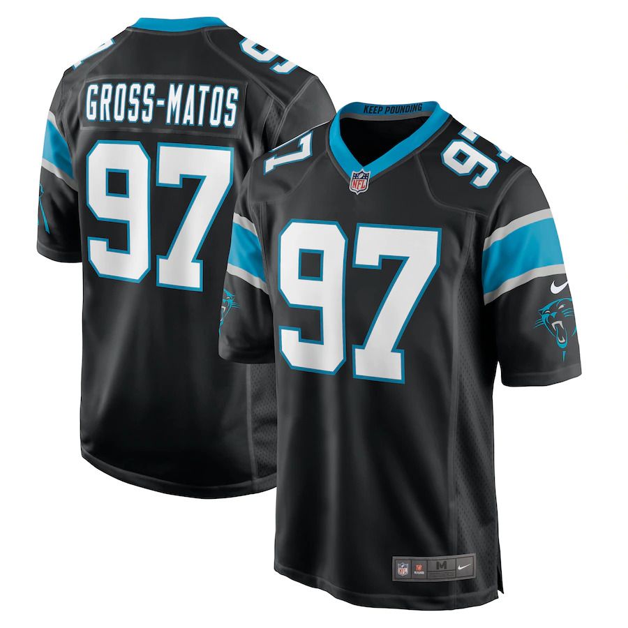 Men Carolina Panthers 97 Yetur Gross Matos Nike Black Player Game NFL Jersey